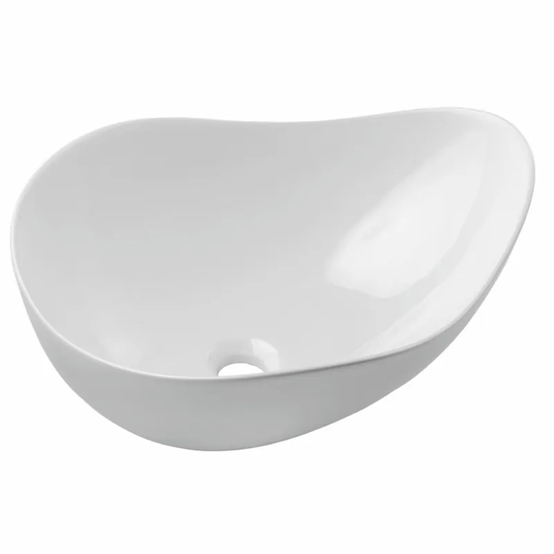 Jetzt Kaufen Casa Padrino Keramik Waschbecken Schale Hochglanz Weiß 51 cm - Badezimmer Accessoires