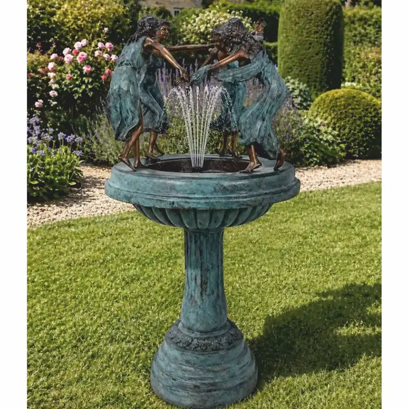 Casa Padrino Jugendstil Bronze Springbrunnen 4 Frauen H. 130 cm - Garten Deko Preiswert