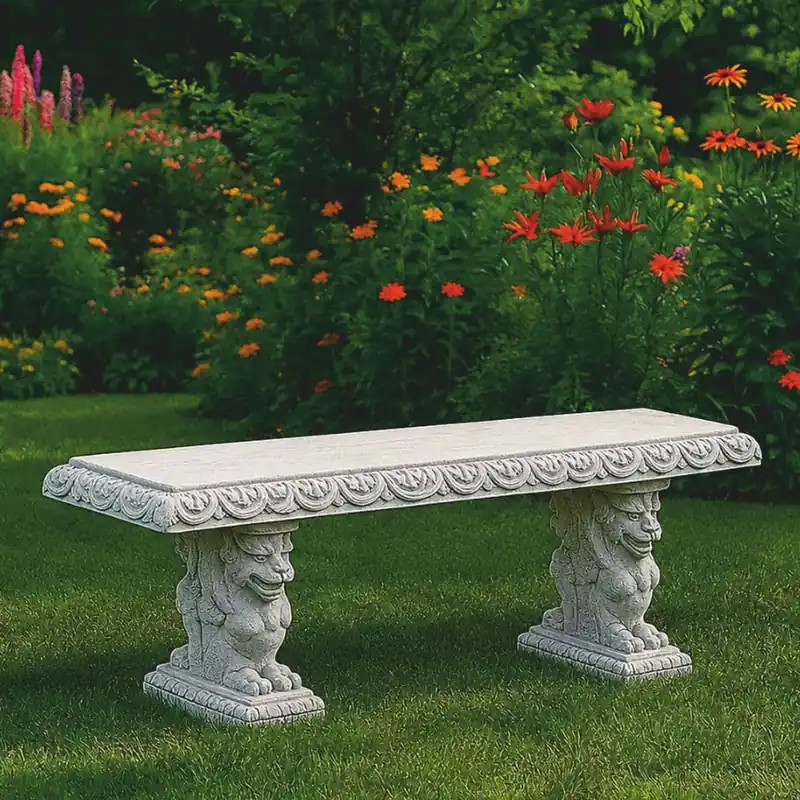 Top-Seller Casa Padrino Barock Beton Gartenbank Grau 158 cm - Barock Garten Möbel - Made in Italy