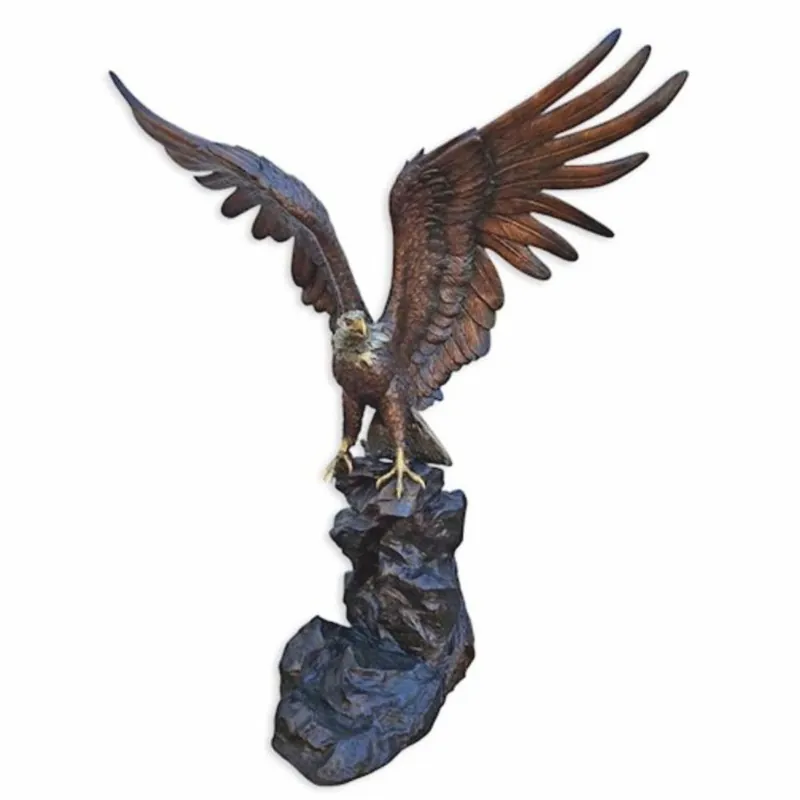 Casa Padrino Luxus XXL Bronze Deko Skulptur Adler Schaut Nach Links H. 189 cm Schneller Versand
