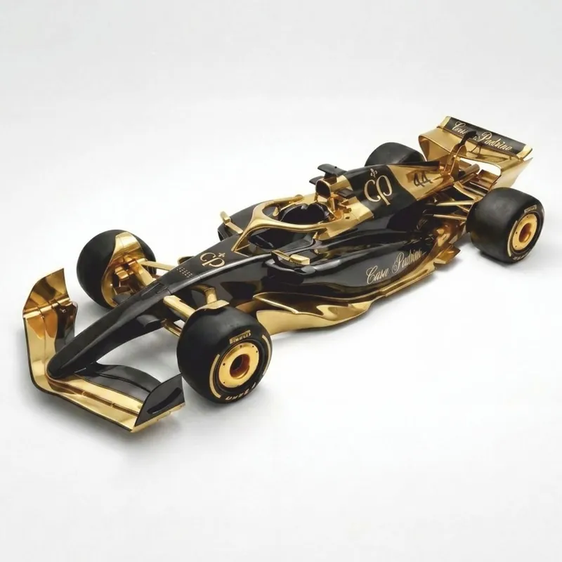 Must-Have Casa Padrino XXL Deko Formel 1 Rennwagen Schwarz / Gold 180 cm - XXL Wanddeko