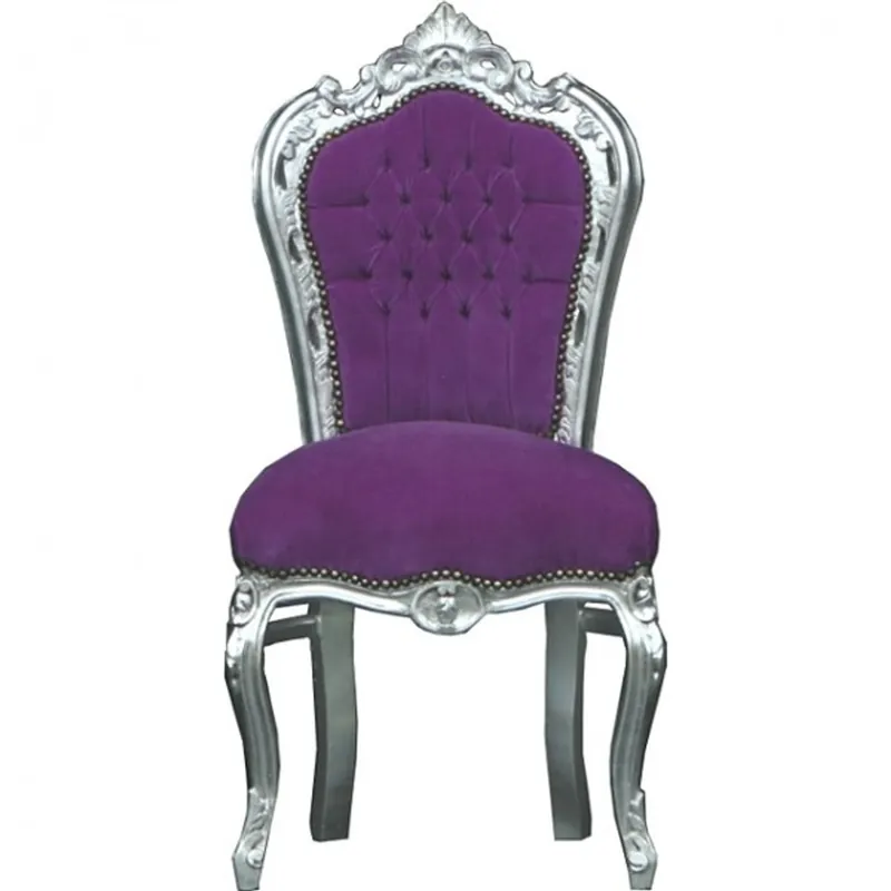 Casa Padrino Baroque Dinner Chair Purple/Silver - furniture antique style Günstig
