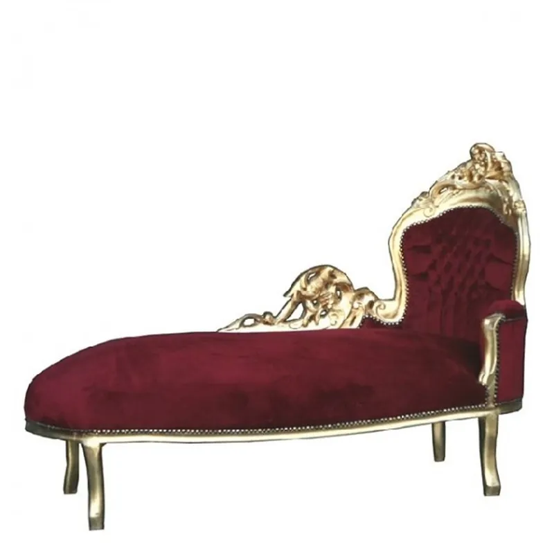 Casa Padrino baroque chaise longue "King" Bordeaux / Gold - Recamiere living room couch Günstig