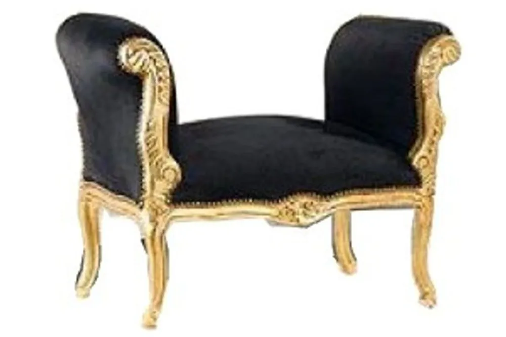 Echt Casa Padrino Baroque stool Black / Gold - bench