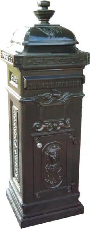 Bestpreis Casa Padrino Art Nouveau standing mailbox green - Auminum mailbox - Post Box - Column Mailbox