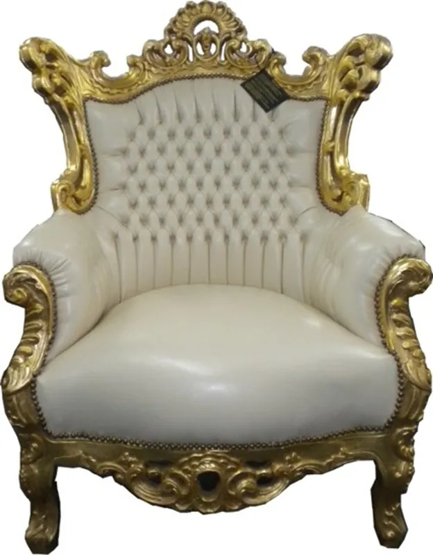 Top-Preis Casa Padrino Baroque Armchair Al Capone Cream / Gold - Antique Style Furniture