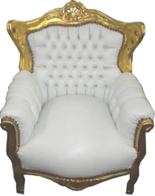 Casa Padrino baroque children's armchair white / gold - Baroque children's furniture Schnäppchen