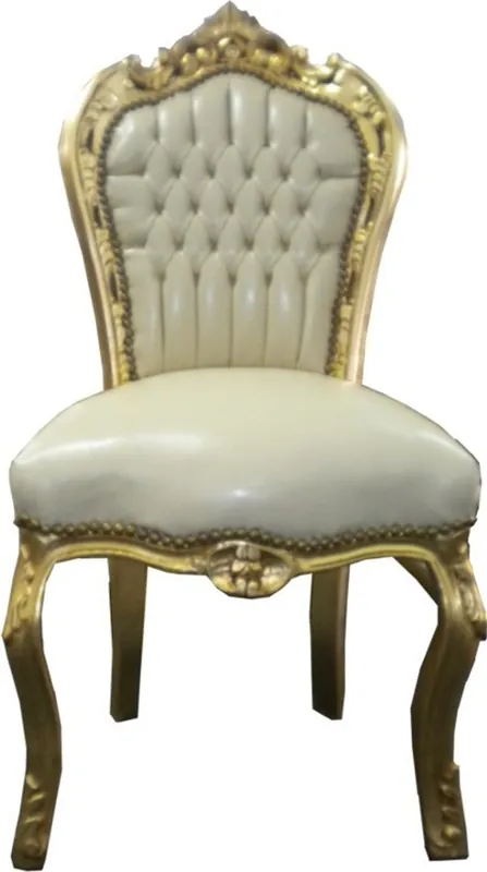 Must-Have Casa Padrino Baroque dining room chair cream / gold - furniture
