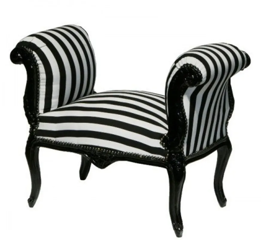 Kracherpreis Baroque stool Stool Black / White Stripes / Black - Bench