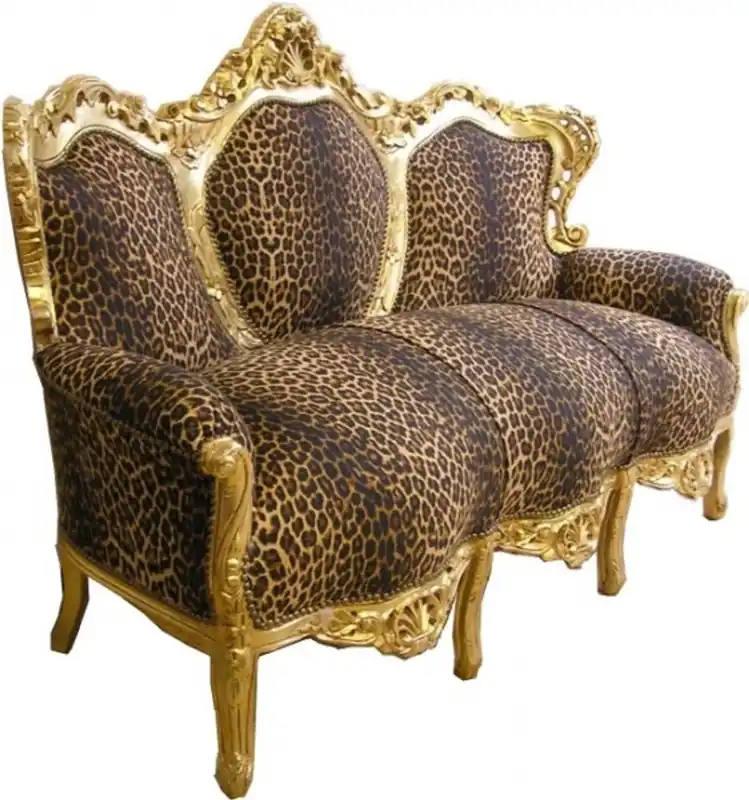 Casa Padrino Baroque Lounge Sofa King Leopard / Gold Schnäppchen