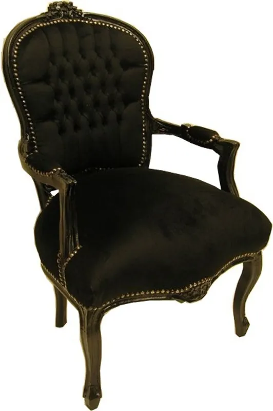 Baroque salon chair black / black Mega-Angebot