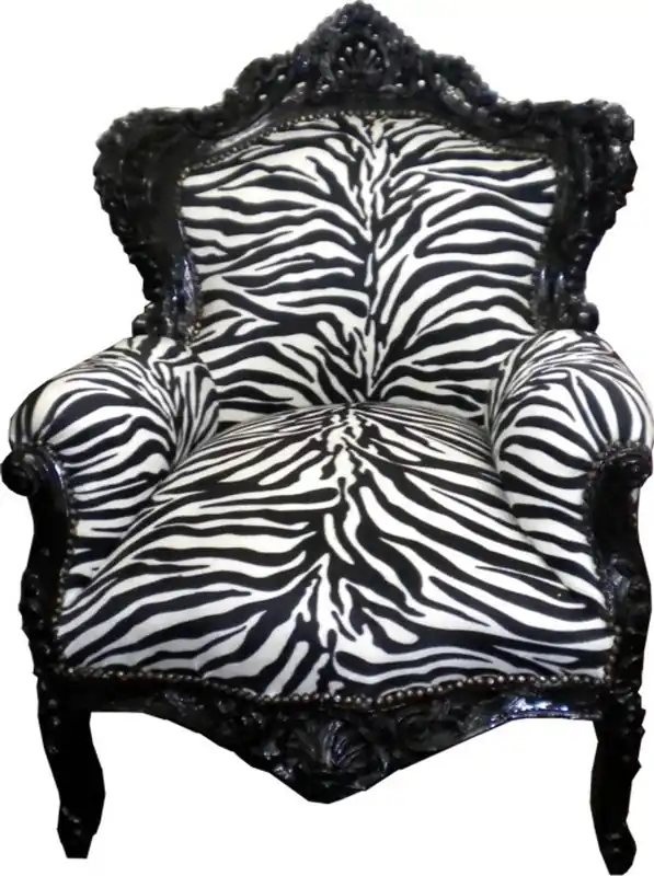 Nur Für Kurze Zeit Casa Padrino Baroque Armchair "King" Zebra / Black