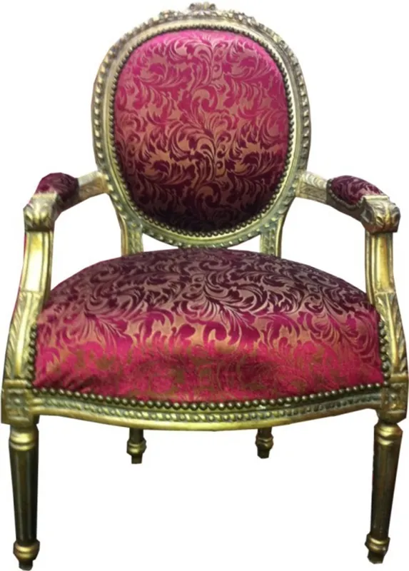 Ausverkauf Salon Chair Purple Pattern / Gold Mod2
