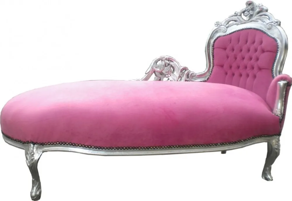 Baroque Chaiselongue Rose/Silber Mod2 Bestpreis