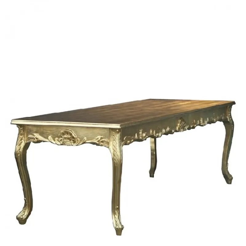 Markenware Casa Padrino Baroque Dinner Table Gold 140cm - furniture antique style