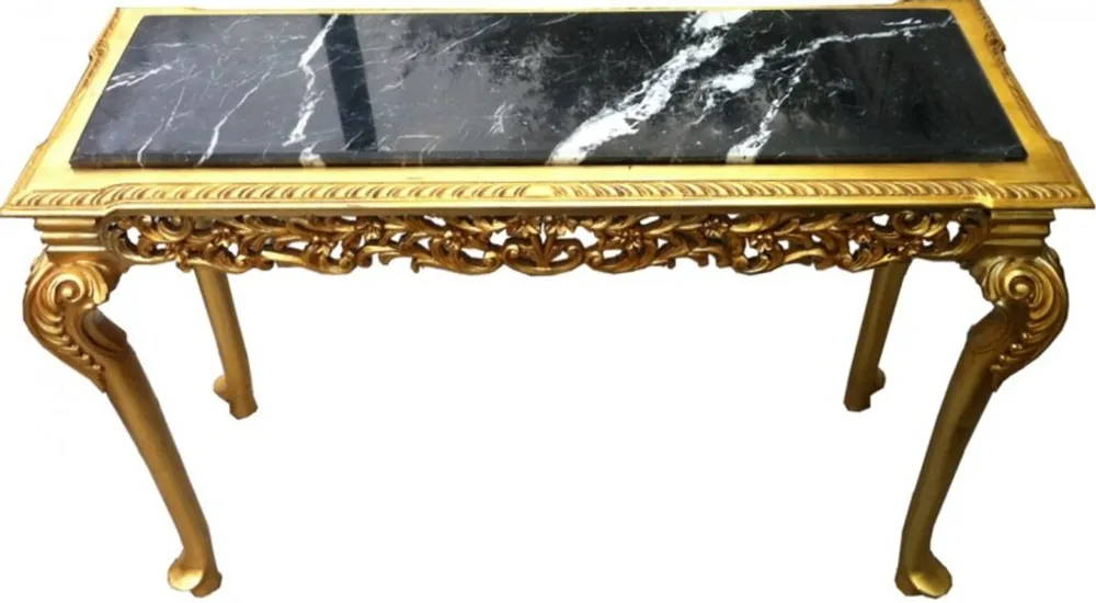 Sichere Zahlung Gold console table with marble top