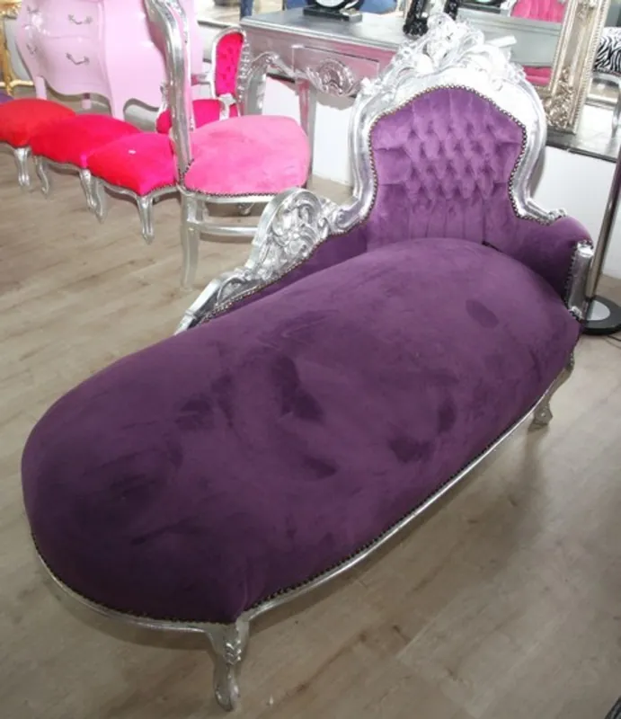Baroque chaise longue "King" Purple / Silver Markenprodukt