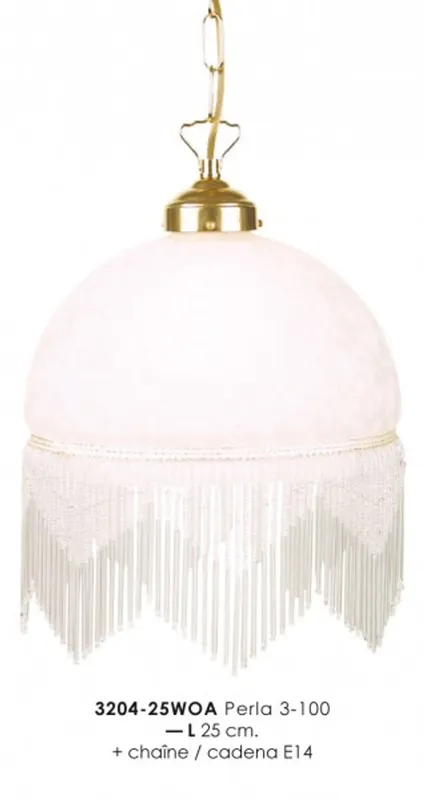 Kracherpreis Suspension in a country style with glass fringe 3204 - 25WOA 3 - 100 White light lamp