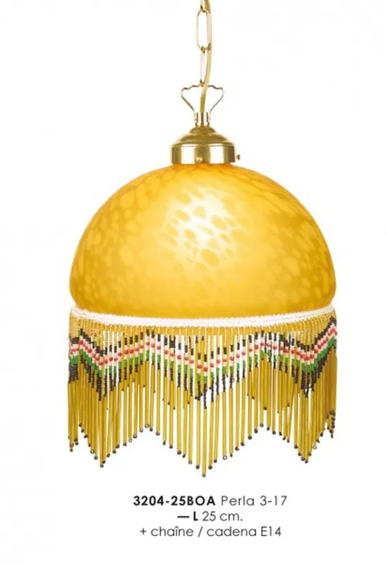 Suspension in a country style with glass fringe 3204 - 25BOA 3-17 yellow light bulb Letzte Chance