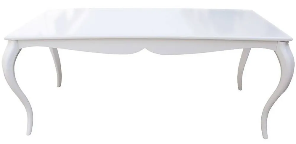 Heißes Angebot Baroque dining table 180cm high gloss white - dining table