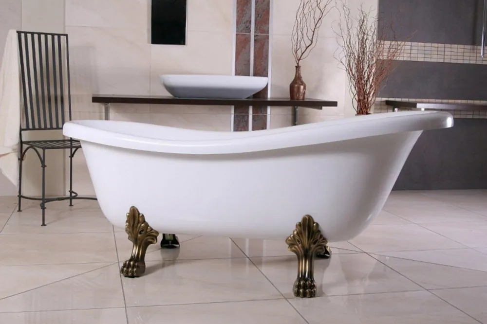 Detached luxury bath Nouveau Roma White / Old Gold 1560mm - Baroque bathroom - retro antique bathtub Sichere Zahlung
