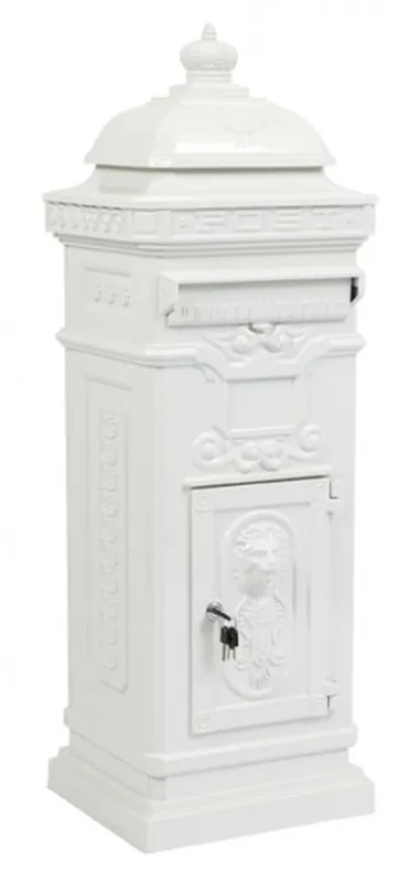 State Mailbox Antique Art Nouveau MOD6 mailbox mail box Aluminum - White - Column Mailbox - English letterbox - Nostalgia Nostalgia Versand Am Gleichen Tag
