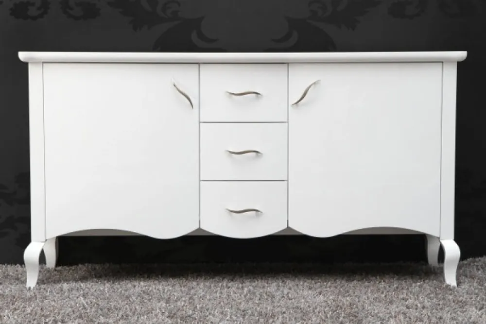 Sofort Bestellen Casa Padrino Baroque chest of drawers white high gloss 13202 - Modern Baroque furniture