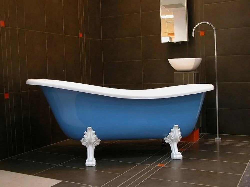 Neue Kollektion Baño de lujo independiente, de estilo Art Nouveau Roma Luz azul / blanco / 1470mm Blanco - barroco antiguo baño de estilo