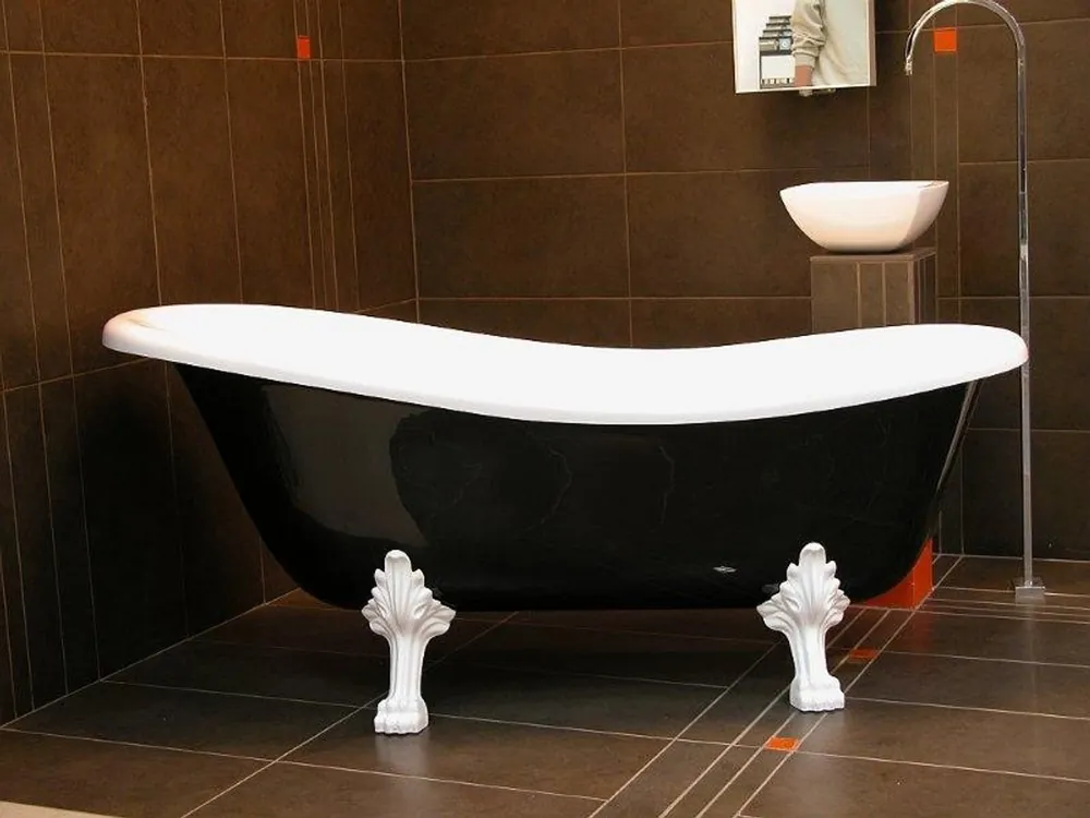 Knallerangebot Detached luxury bath Nouveau Roma Black / White / White 1470mm - Baroque Antique Bathroom
