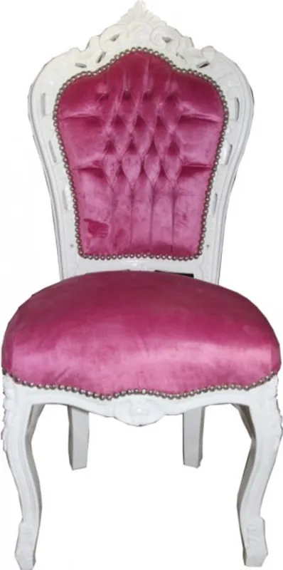 Baroque Dinner Chair Pink / White Saisonangebot