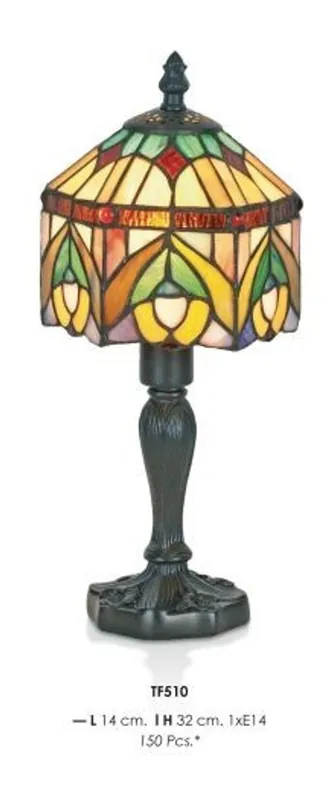 Handcrafted Tiffany table lamp height 32 cm, length 14 cm - light bulb Jetzt Kaufen