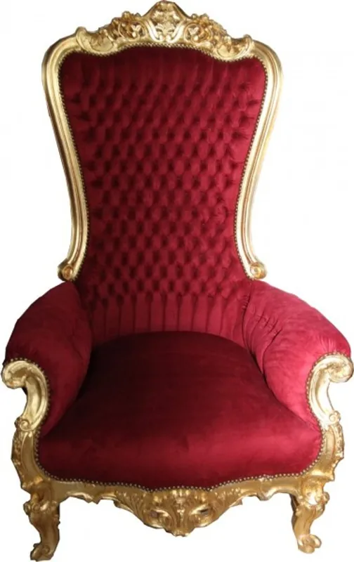 Casa Padrino baroque throne Majestic Maroon / Gold - Giant Chair - chair throne Tron Kracherpreis