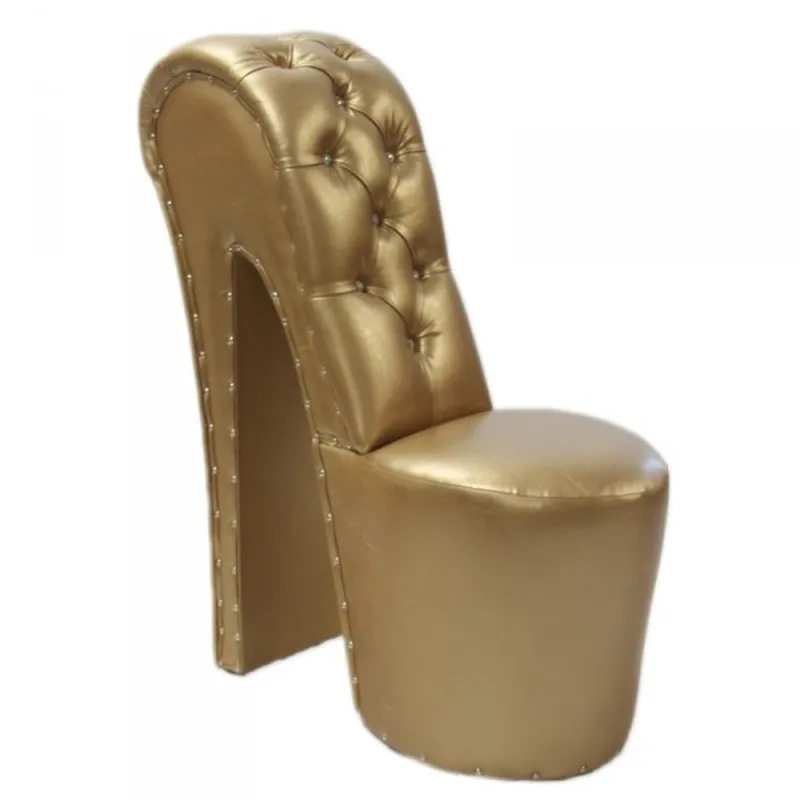 Neuheit Modern and very elegant high heel chair with decorative stones Gold Luxury Design - Designer armchairs - Club Furniture