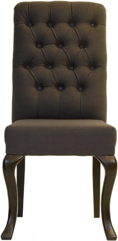 Casa Padrino Designer Dining Chair modef 227 Dark Grey / Brown - Hotel Facilities - Beech Wood - Chesterfield Style Preisknaller