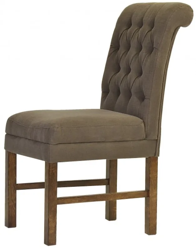 Sonderangebot Casa Padrino designer dining room chair modef 16 Brown-Grey / Brown - Hotel Facilities - Beerch Wood - Chesterfield