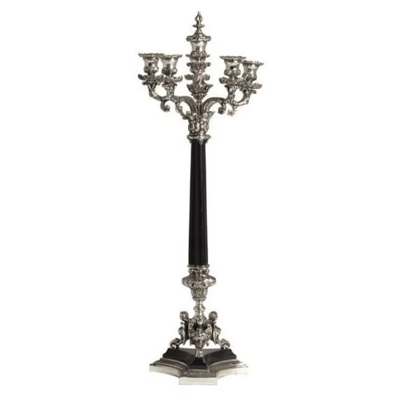 Solange Der Vorrat Reicht Massive luxury Candle Antique style silver 72 x 25 cm - Candle Holder