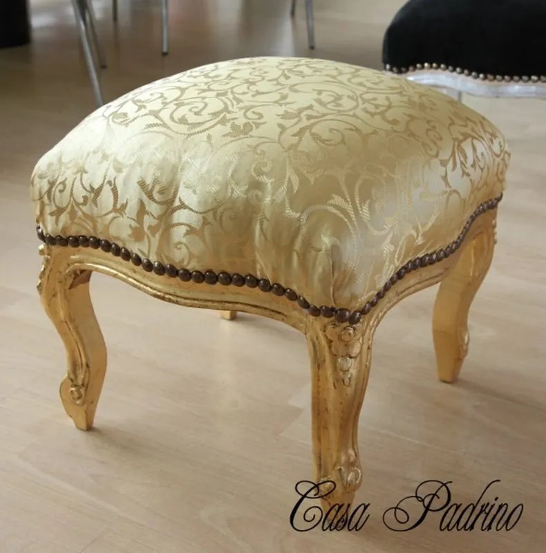 Casa Padrino ottoman gold baroque pattern / Gold - Antique furniture - stool Bestpreis