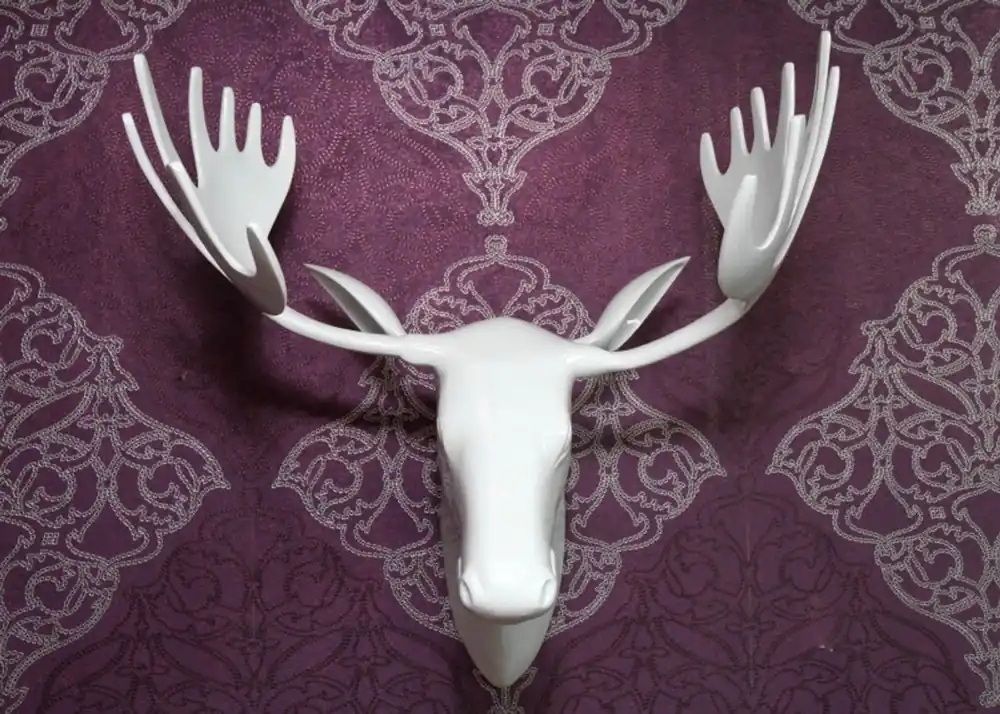 Casa Padrino designer antlers aluminum White Wilder Deer Moose massif & Heavy Alu decoration wall antlers wall figure Schnäppchen