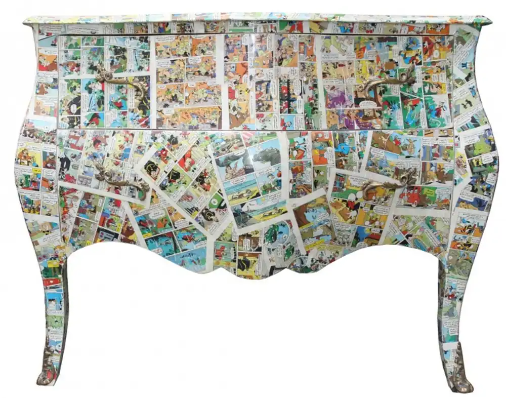 Casa Padrino Barockkommode Comic Design - Handmade from solid wood Limited Edition Solange Der Vorrat Reicht