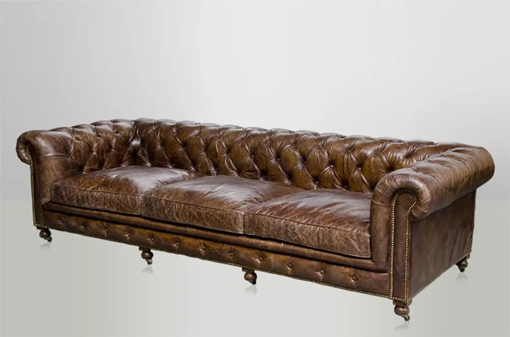 Super-Preis Chesterfield luxury real leather 4 seater sofa Vintage Leather Cigar Casa Padrino