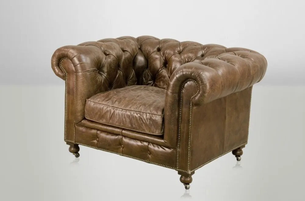 Versand Am Gleichen Tag Chesterfield luxury leather armchair Vintage Leather Cigar Casa Padrino - Club