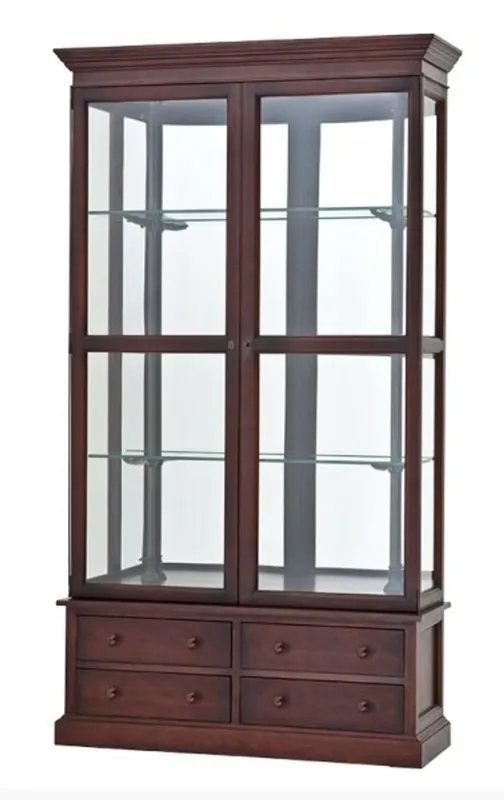 Luxury Glass display cabinet shop equipment shop & hotel furniture - luxury category - English Oak Finish Preisknaller