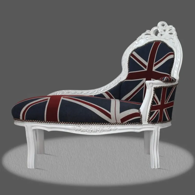 Heißes Angebot Casa Padrino Baroque Kids chaise Union Jack / White - Baroque daybed furniture