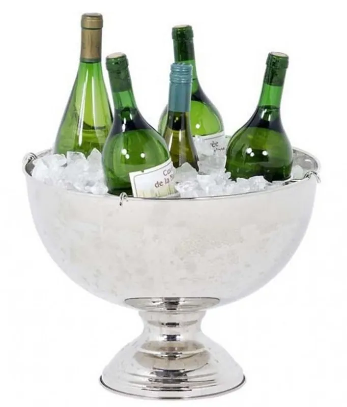 Top-Preis Massive Luxury Table Wine Cooler Table Luxury Solid nickel plated H 26cm W 39 cm from the house Casa Padrino