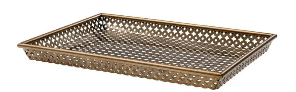 Versand Am Gleichen Tag Casa Padrino plateau de service de luxe laiton antique 40,5 x 30,5 x H. 3,5 cm - Accessoires Gastronomie