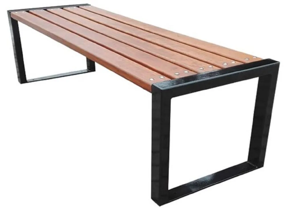 Casa Padrino banc de jardin de luxe marron / noir 180 x 47 x H. 45 cm - Banc Moderne Sans Dossier Kracherpreis