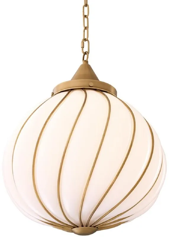 Casa Padrino lustre de luxe laiton antique / blanc Ø 43 x H. 50 cm - Collection de Luxe Letzte Chance