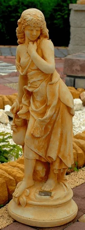Beliebt Casa Padrino Décoration de Jardin Art Nouveau Sculpture / Statue Fille avec un Petit Pichet Beige 26 x 23 x H. 67 cm - Figure de Pierre Sculpture de Jardin