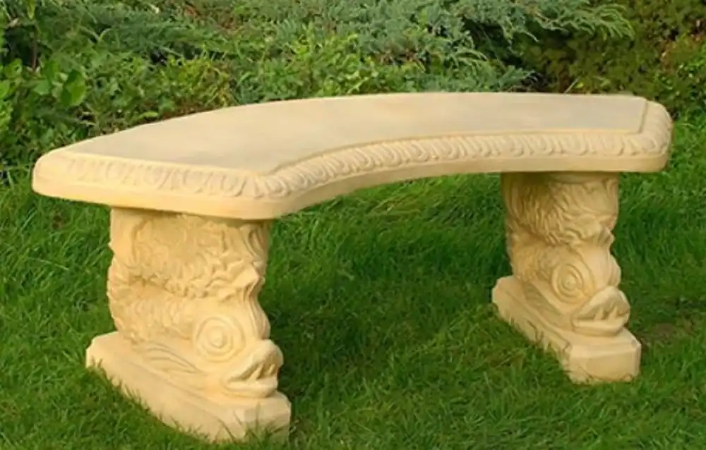 Schneller Versand Casa Padrino Banc de Jardin / Banc de Parc Sable 138 x 45 x H. 49 cm - Banc de Jardin Courbé de Style Oriental - Mobilier de Jardin
