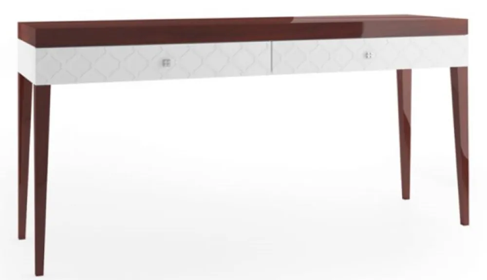Bestpreis Casa Padrino console de luxe avec 2 tiroirs marron brillant / blanc 171,4 x 45 x H. 83 cm - Mobilier de Luxe